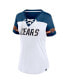 ფოტო #3 პროდუქტის Women's White Chicago Bears Dueling Slant V-Neck Lace-Up T-shirt