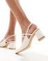 Фото #4 товара London Rebel Talia slingback mid block heel in cream