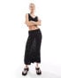 Фото #1 товара Threadbare crochet crop top & maxi skirt set in black