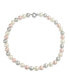 ფოტო #3 პროდუქტის Classic Smooth 10MM Pale Pink White Grey Tri Multi Color Hand Knotted Simulated Pearl Strand Necklace For Women 18 Inches