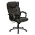 Фото #4 товара High Back Espresso Brown Leather Executive Swivel Chair With Arms