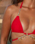 Moda Minx X Sophie Piper Seychelles triangle bikini top in red Красный, XS - EU 34 - фото #4