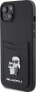 Karl Lagerfeld Karl Lagerfeld KLHCP15SSAPKCNPK iPhone 15 6.1" czarny/black hardcase Saffiano Cardslot Karl&Choupette Metal Pin