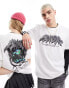 Adidas Originals unisex gothic graphic t-shirt in white weiß, XS - фото #2