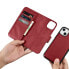 Чехол для смартфона ICARER с кожаной крышкой для iPhone 14 Plus красного цвета