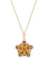 ფოტო #1 პროდუქტის Citrine (1-3/4 ct. t.w.) & Diamond (1/10 ct. t.w.) 18" Flower Pendant Necklace in 14k Gold