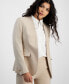 Фото #3 товара Women's Collarless Open-Front Blazer, Created for Macy's