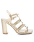 Women's Heeled Sandals With Gold Studs By Beige