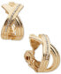 Фото #1 товара Gold-Tone Pavé Crisscross Clip-On Button Earrings