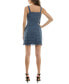 ფოტო #2 პროდუქტის Juniors' Straight-Neck Sleeveless Fringe-Trim Tweed Dress