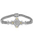 ფოტო #1 პროდუქტის EFFY® Diamond Cluster Antique-Look Bracelet (1/10 ct. t.w.) in Sterling Silver & 18k Gold