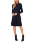 ფოტო #1 პროდუქტის Women's Mock Neck Long Sleeve Sweater Bow Tie Neck Dress