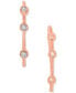 ფოტო #3 პროდუქტის Cubic Zirconia Bezel Threader Earrings in 14k Rose Gold-Plated Sterling Silver