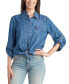 Фото #1 товара Juniors' Cotton Washed Denim Button-Front Shirt