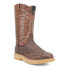 Фото #2 товара Dingo Kiwi Embroidered Ostrich Round Toe Cowboy Mens Brown Casual Boots DI606-2