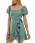 Juniors' Ruffled Faux-Wrap Dress