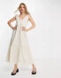 Фото #4 товара ASOS DESIGN crinkle trapeze maxi sundress in vintage cream