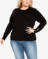 Фото #1 товара Plus Size Lara Button Crew Neck Sweater