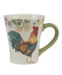 Floral Rooster Set of 4 Mug 14 oz.