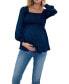 ფოტო #1 პროდუქტის Women's Maternity Everywear Smocked Top