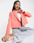 Фото #1 товара Miss Selfridge cropped double breasted blazer in coral