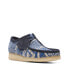 Фото #4 товара Clarks Wallabee 26166649 Mens Blue Canvas Oxfords & Lace Ups Casual Shoes