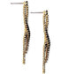 ფოტო #2 პროდუქტის Gold-Tone Black Crystal Criss-Cross Clip-On Linear Drop Earrings