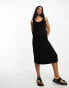 Фото #6 товара Mamalicious Maternity satin midi dress in black