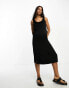 Mamalicious Maternity satin midi dress in black