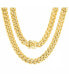ფოტო #1 პროდუქტის Men's 18k gold Plated Stainless Steel 30" Miami Cuban Link Chain with 12mm Box Clasp Necklaces