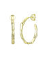 ფოტო #1 პროდუქტის Stylish 14K Gold Plated Open Hoop Earrings