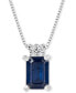 Sapphire (1-1/6 ct. t.w.) and Diamond Accent Pendant Necklace in 14k White Gold