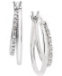 Diamond Oval Hoop Earrings (1/10 ct. t.w.) in Sterling Silver