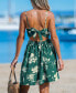 ფოტო #2 პროდუქტის Women's Forest Floral Sweetheart Twist Mini Beach Dress