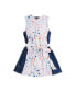 ფოტო #1 პროდუქტის Little Girls Jessie Star Belted Jersey Dress w/Accent Color Side Panels