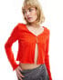 Фото #1 товара Reclaimed Vintage button up pointelle top in red