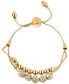 ფოტო #1 პროდუქტის Pavé Beaded Double-Row Slider Bracelet