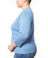 ფოტო #3 პროდუქტის Plus Size Pointelle Knit 3/4-Sleeve Button Front Cardigan