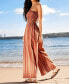 ფოტო #2 პროდუქტის Women's Striped Smocked Wide Leg Tube Jumpsuit