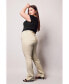 Plus Size High Rise Straight Pants Бежевый, 20 - фото #2