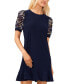 Women's Printed Short-Sleeve Flounce-Hem Dress