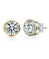 Фото #1 товара Sterling Silver with 2.40ctw Round Lab Created Moissanite Modern Bezel Stud Earrings