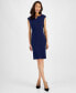 ფოტო #3 პროდუქტის Petite Notched-Neck Sheath Dress