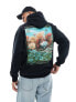 Фото #2 товара ASOS DESIGN oversized black hoodie with chest and back watercolour print