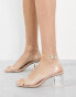 Truffle Collection clear heeled sandals in beige Transparent/Beige, 37 - фото #3