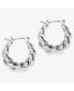 ფოტო #1 პროდუქტის Twisted Hoop Earrings - Paris Silver