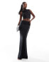 Фото #1 товара ASOS DESIGN co-ord wrap waist fishtail maxi skirt in black