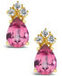 Серьги Macy's pink Topaz and Diamond Stud - фото #6