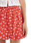 ASOS DESIGN poplin bubble hem mini skirt in red ditsy