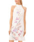 Women's High Neck Center Front Floral Print Dress